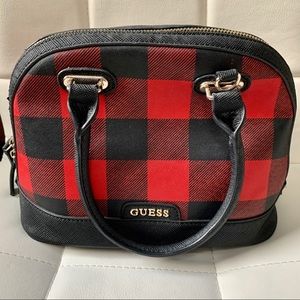 Guess Red & Black Plaid Purse